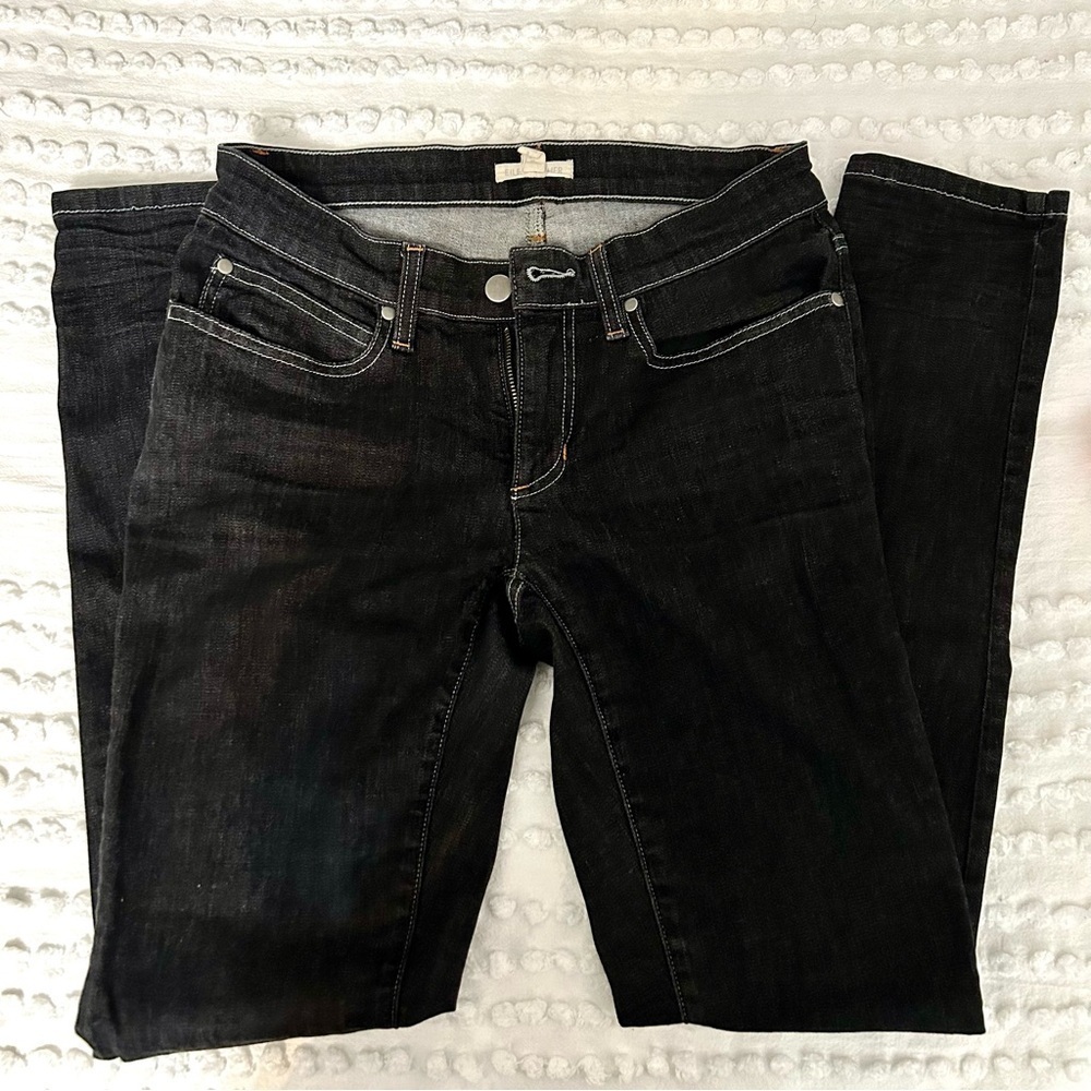 Eileen Fisher Women’s Black very stretchy denim skinny leg jeans jeggings sz 2/4